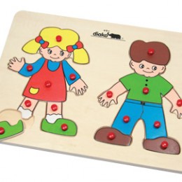 Rompecabezas niños de madera con botones